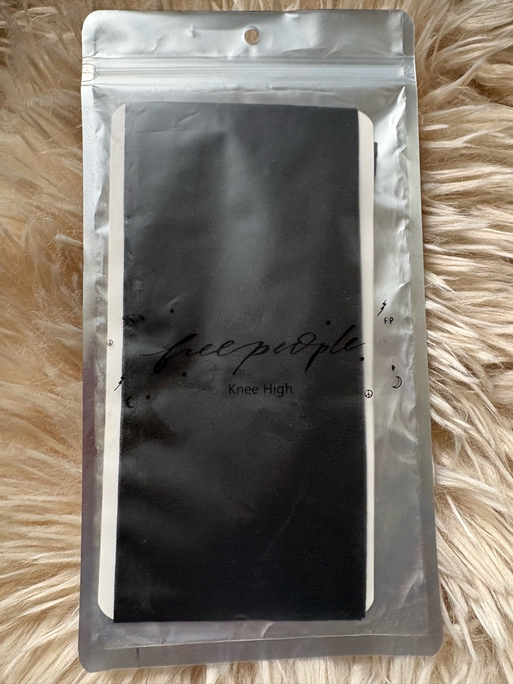 New Free People Knee High Sheer Socks, Hosiery, Black